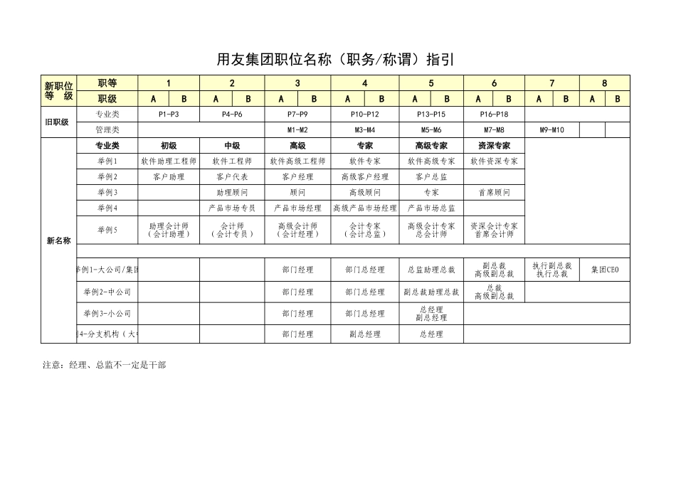 7-用友员工职位职级体系表(V1.0-草案).xls_第2页