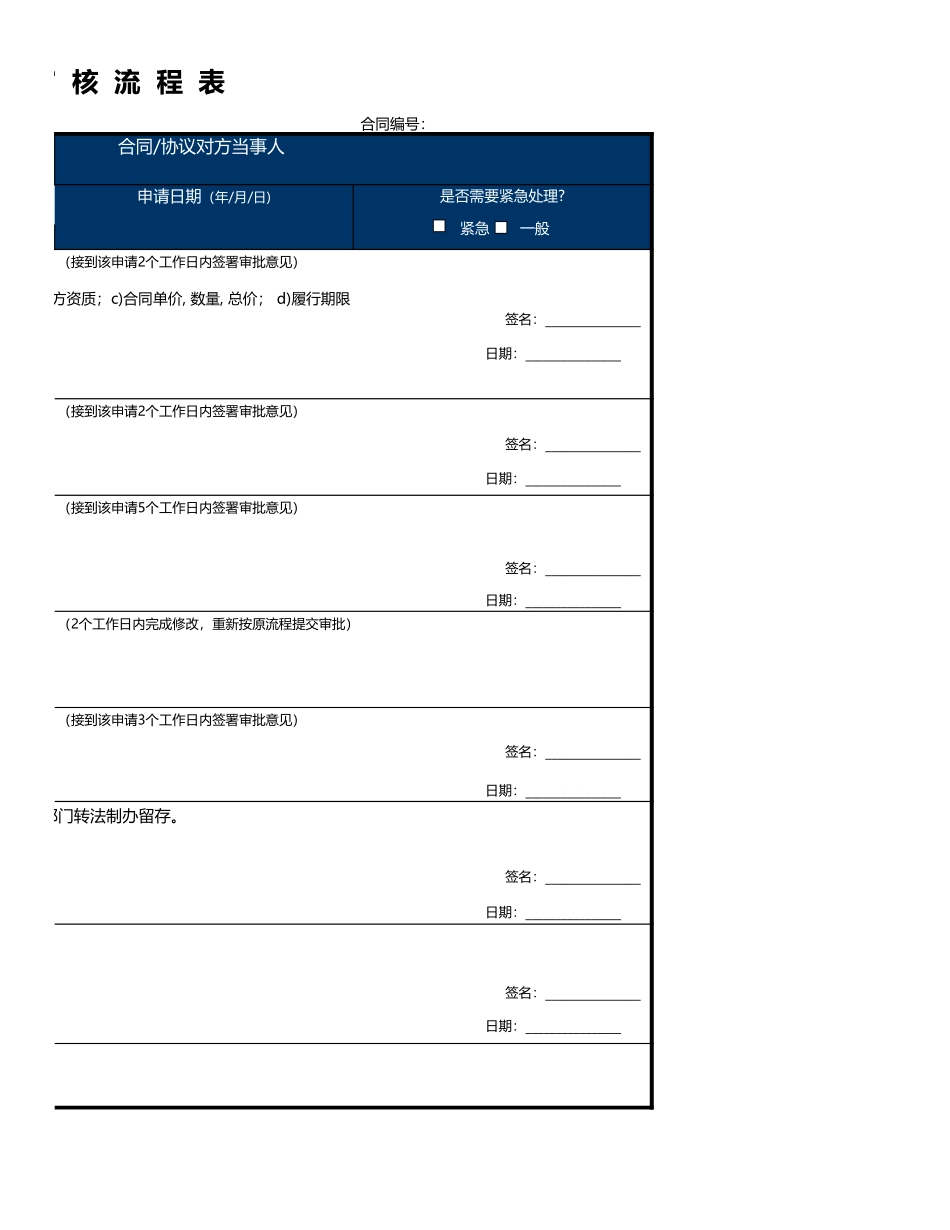 03-【管理表格】-05 -销售合同审核流程表 (2).xls_第2页