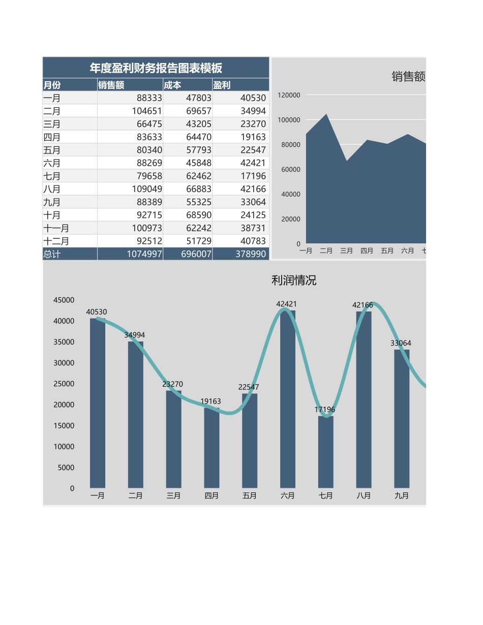 5年度盈利财务报告图表模板 (2).xlsx_第1页