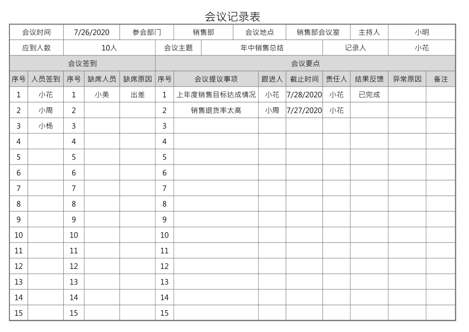 09-【会议管理】-02-行政管理会议记录.xlsx_第1页