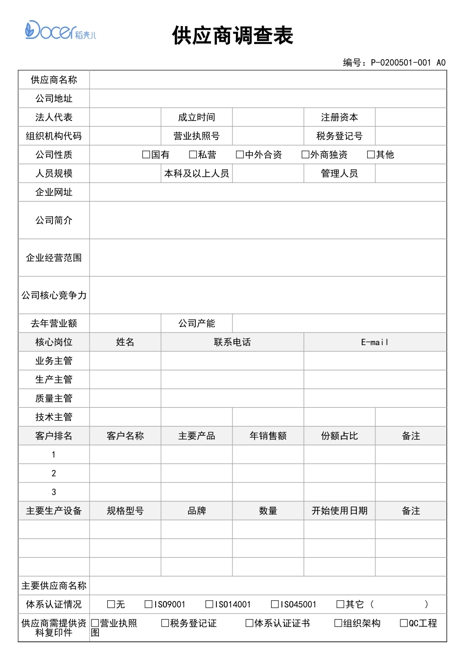 28-供应商资质调查表 (2).xlsx_第1页
