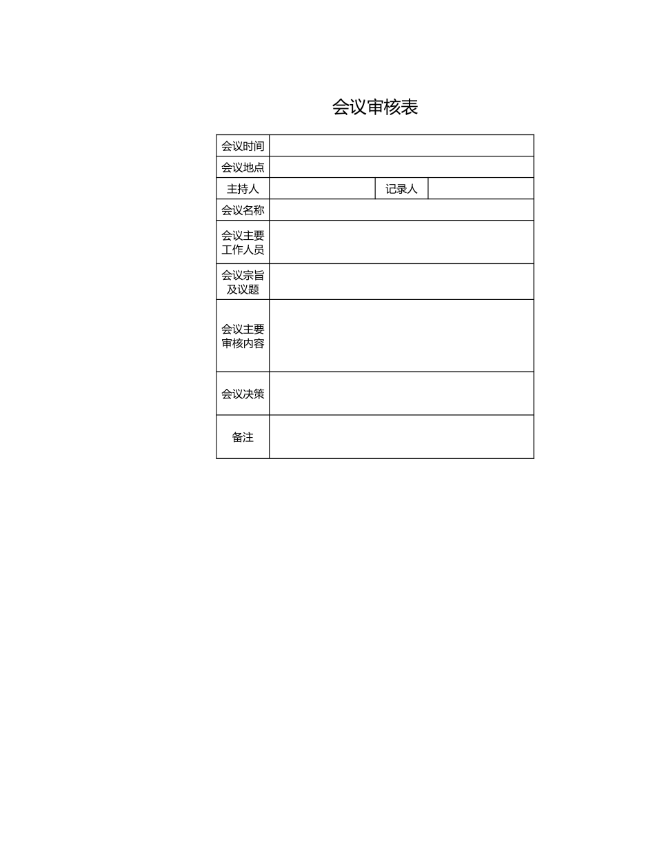 45行政人事部会议审核表.xls_第1页