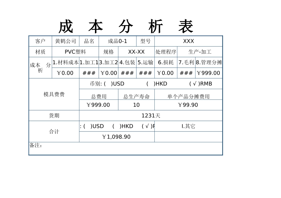 78财务报表成本分析表.xlsx_第1页