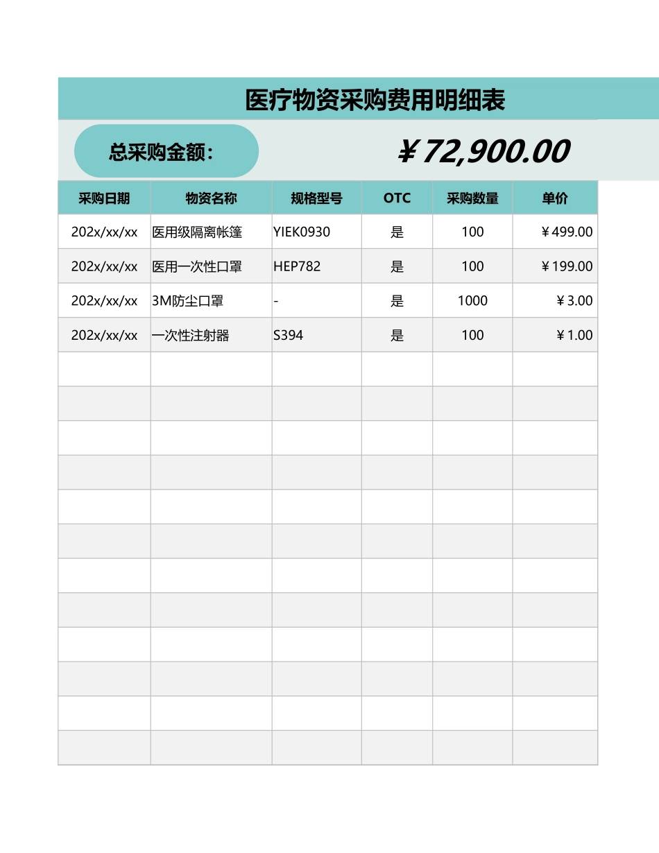 85医疗采购费用明细表.xlsx_第1页