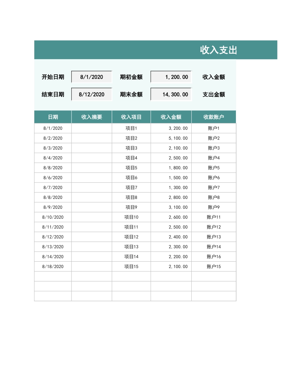 62财务收入支出明细表（智能查询）.xlsx_第1页