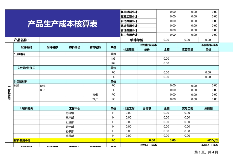 97产品生产成本核算表.xls_第1页