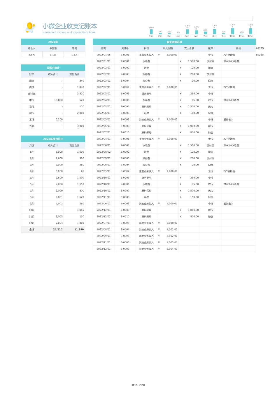 113小微企业简易收支记账本.xlsx_第1页