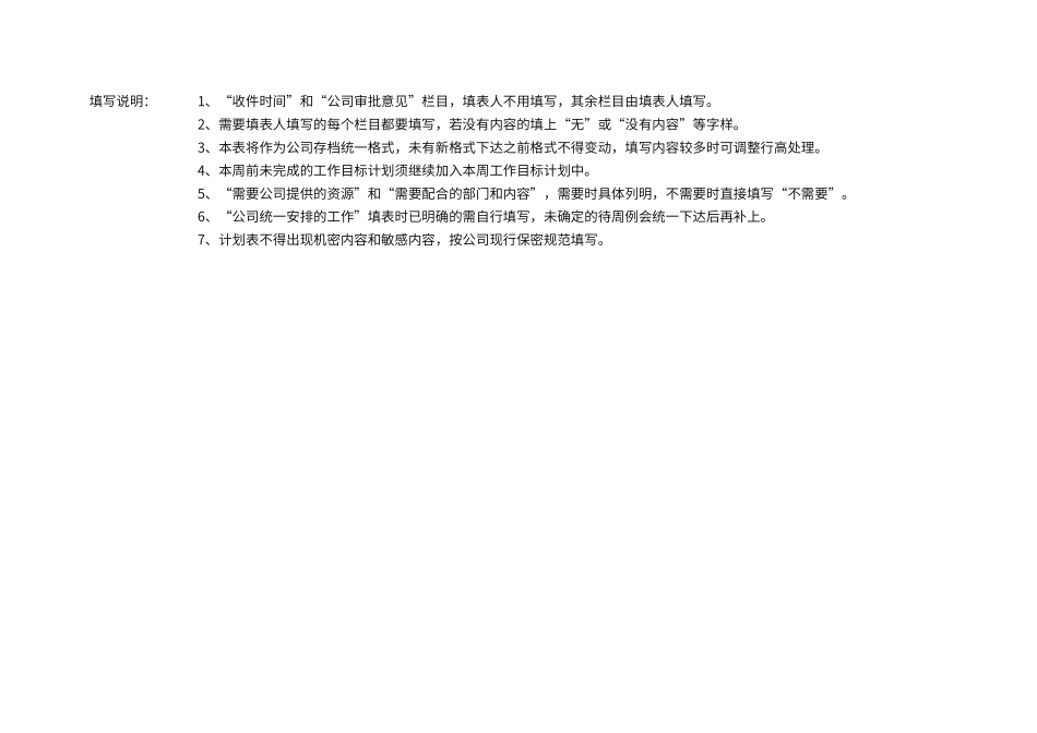 295部门周工作目标计划表.xlsx_第2页