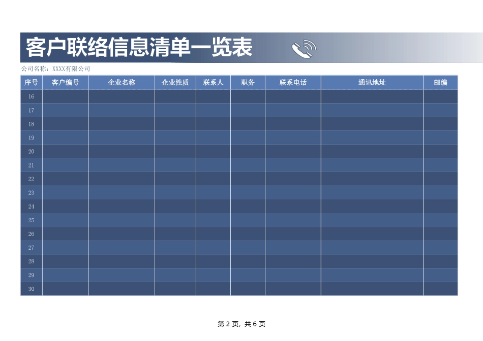 315客户联络信息清单一览表.xlsx_第2页