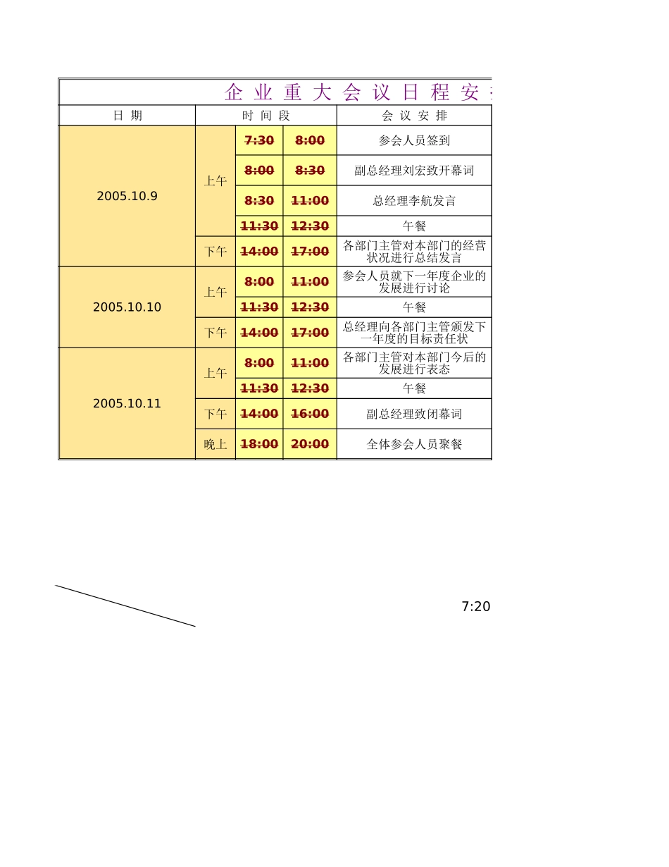 290企业重大会议日程安排提醒表.xlsx_第1页