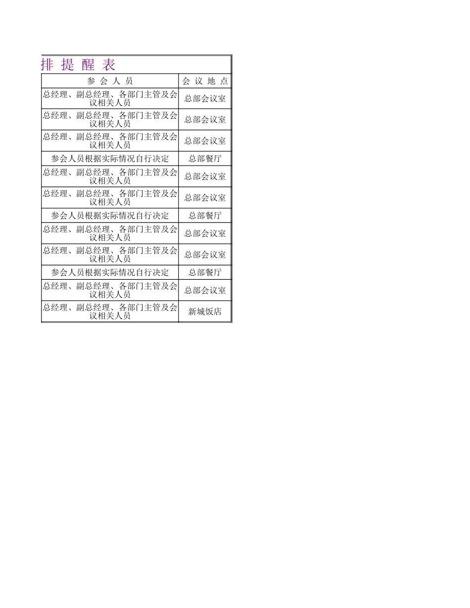 290企业重大会议日程安排提醒表.xlsx_第2页