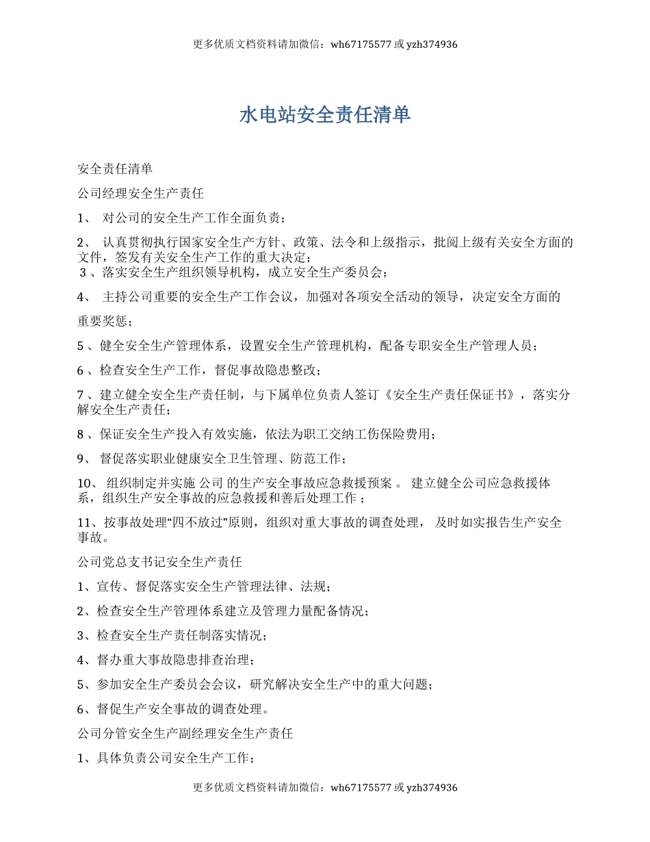【汇编】水电站安全责任清单.docx_第1页