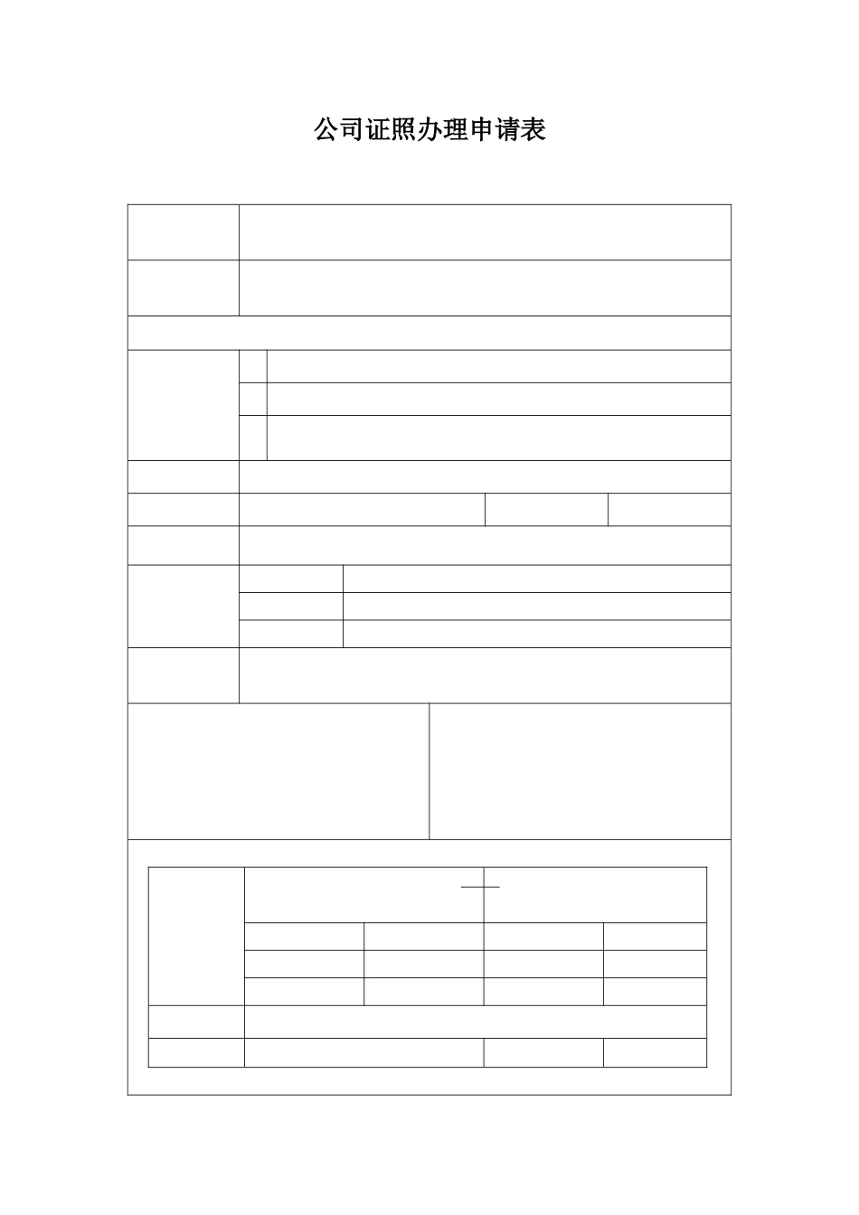 12-公司证照办理申请表.docx_第1页