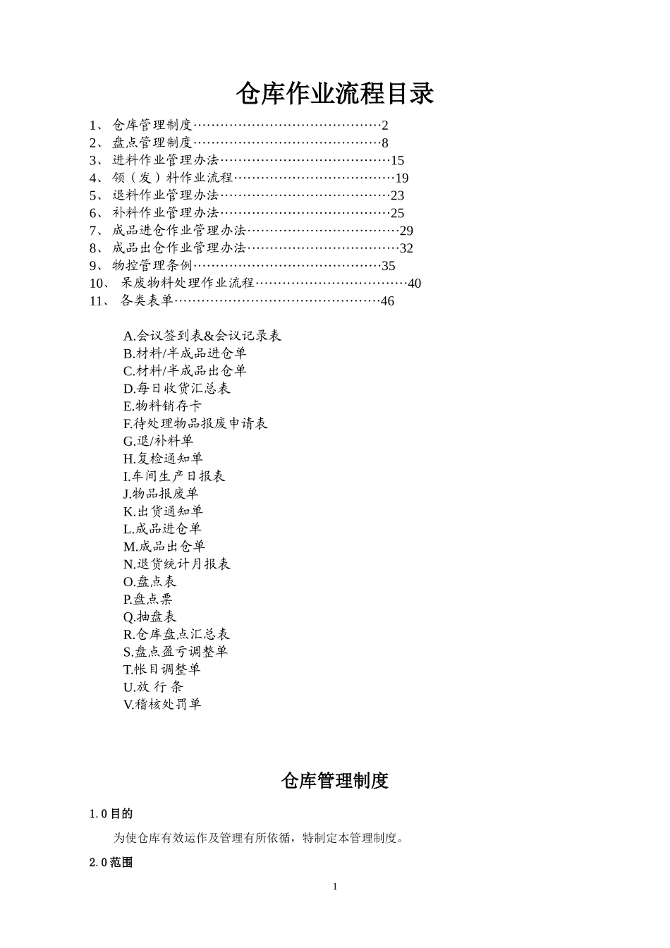 02-【管理制度】-15-仓库管理制度及各项表单.doc_第1页