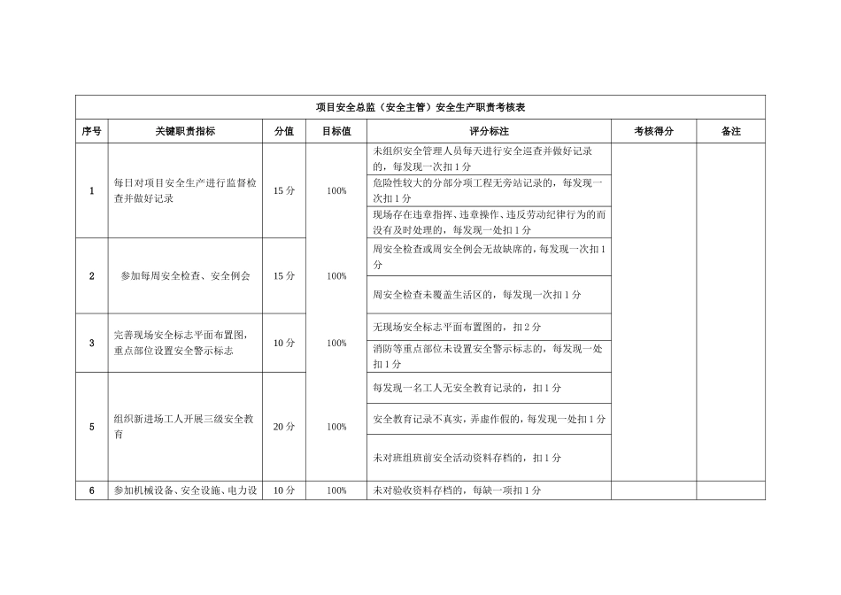 13-项目安全总监安全生产职责考核.doc_第1页