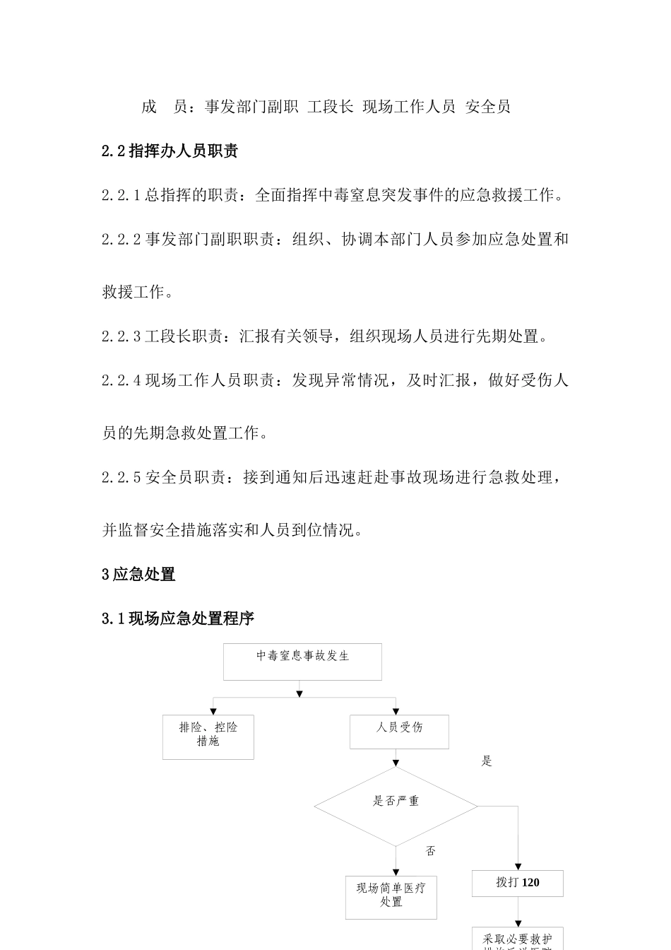 有限空间中毒窒息事故现场处置方案.docx_第3页