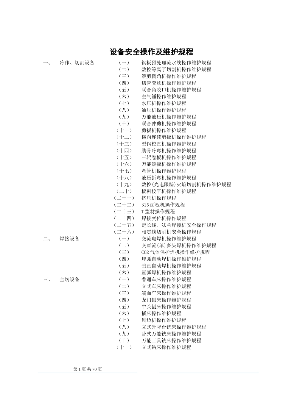 1.常见设备操作规程汇编（共104个）.doc_第1页
