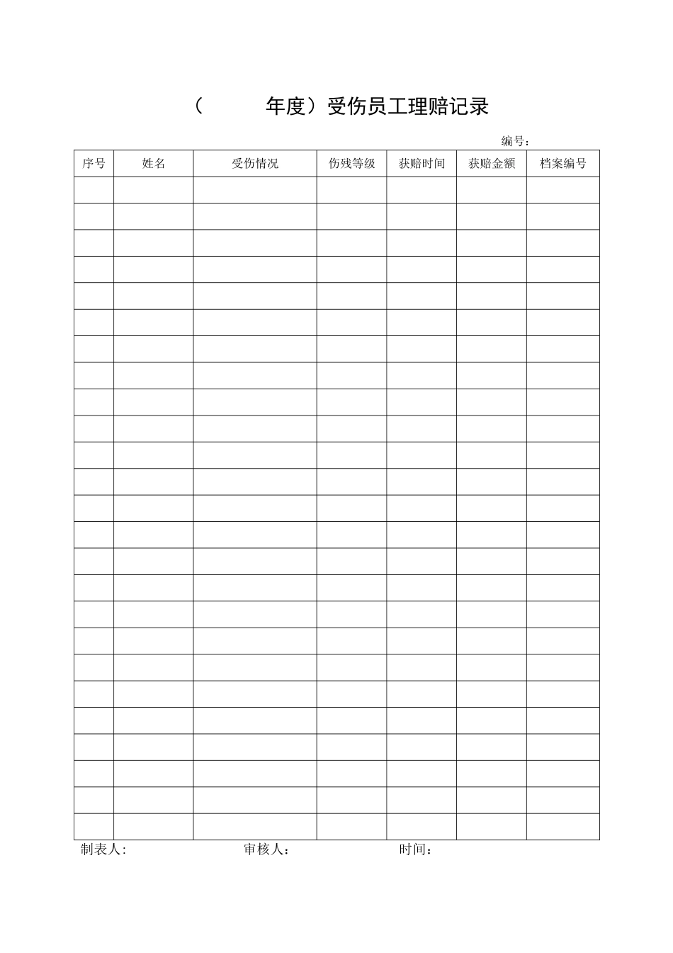 4.受伤员工理赔记录.doc_第1页