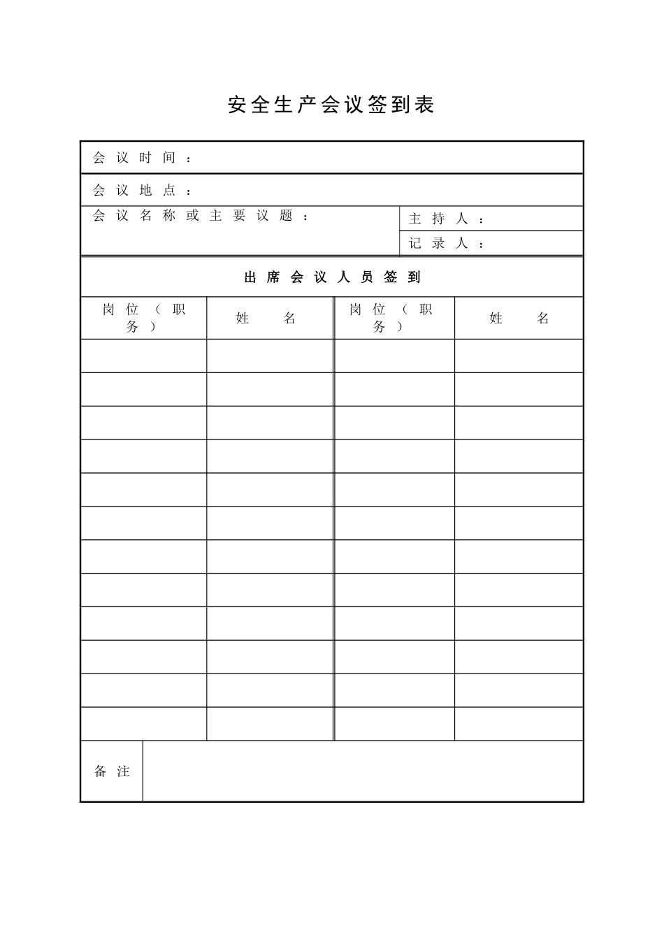 7.安全生产会议签到表.doc_第1页