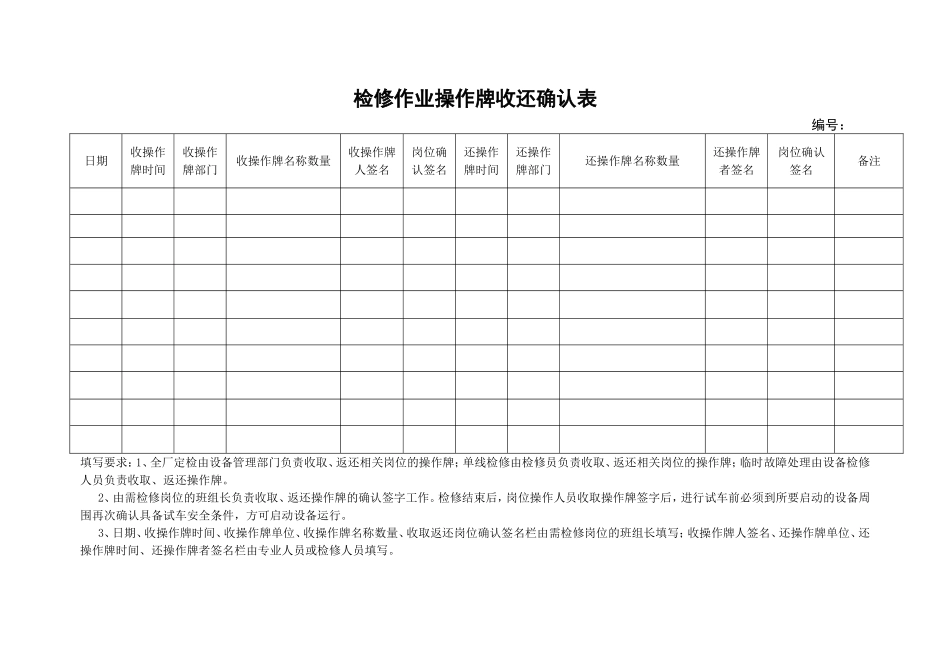 11.检修作业操作牌收还确认表.doc_第1页