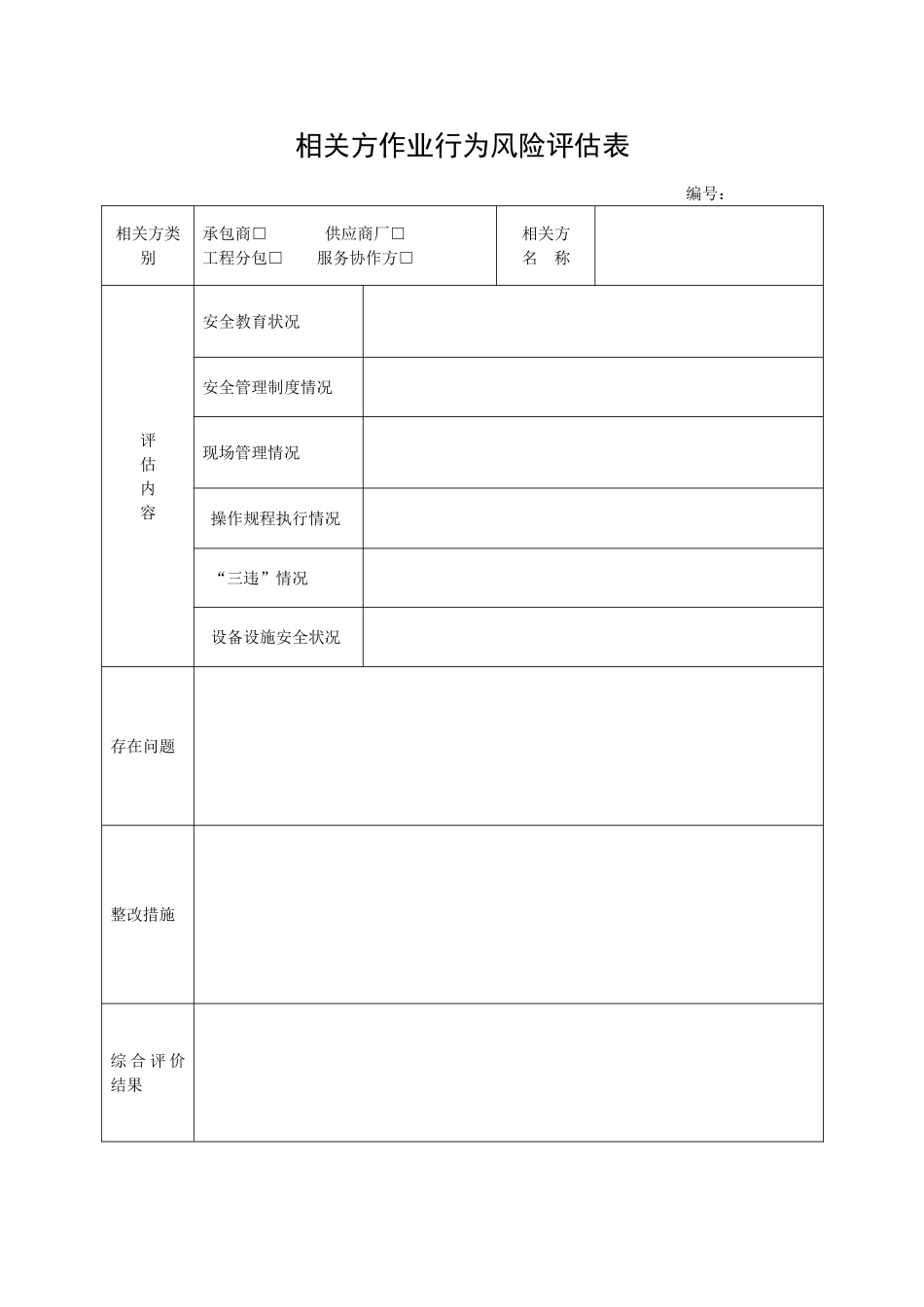 7.5相关方作业行为风险评估表.doc_第1页