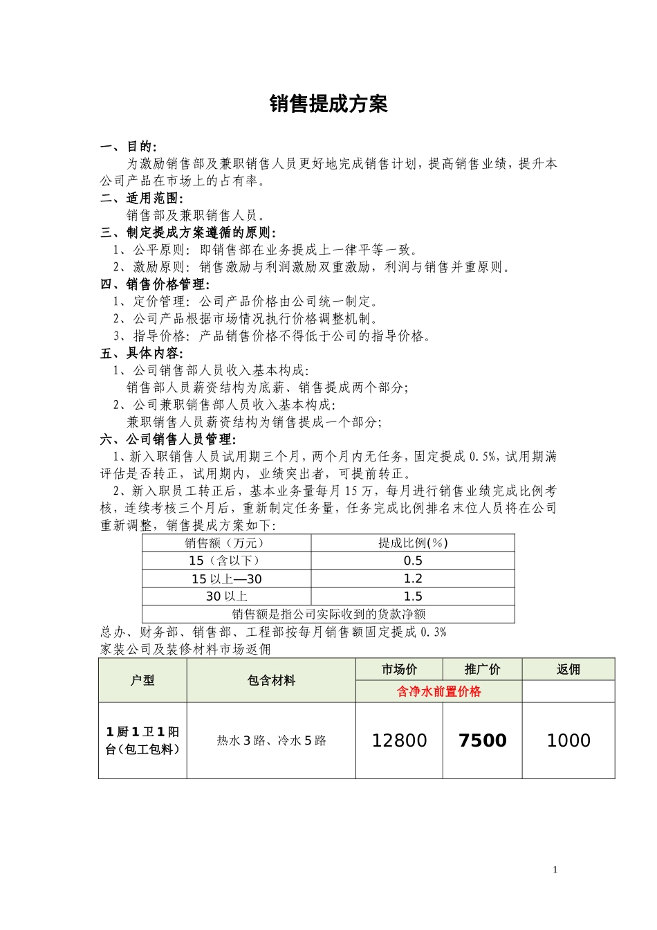 【精选】-25-销售提成方案（家装行业）.doc_第1页