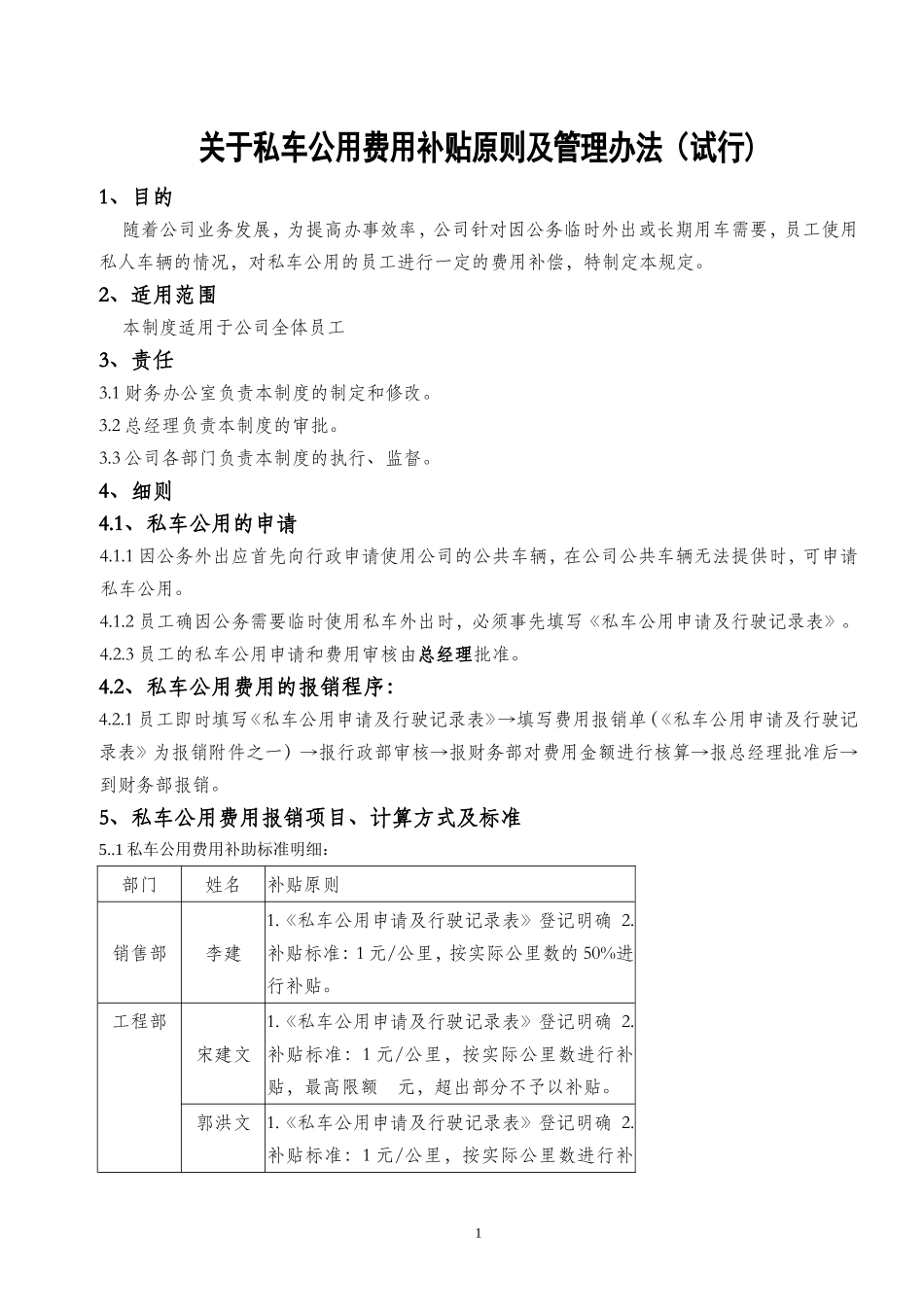 02-【私车管理】-06-私车公用费用补贴管理办法.doc_第1页