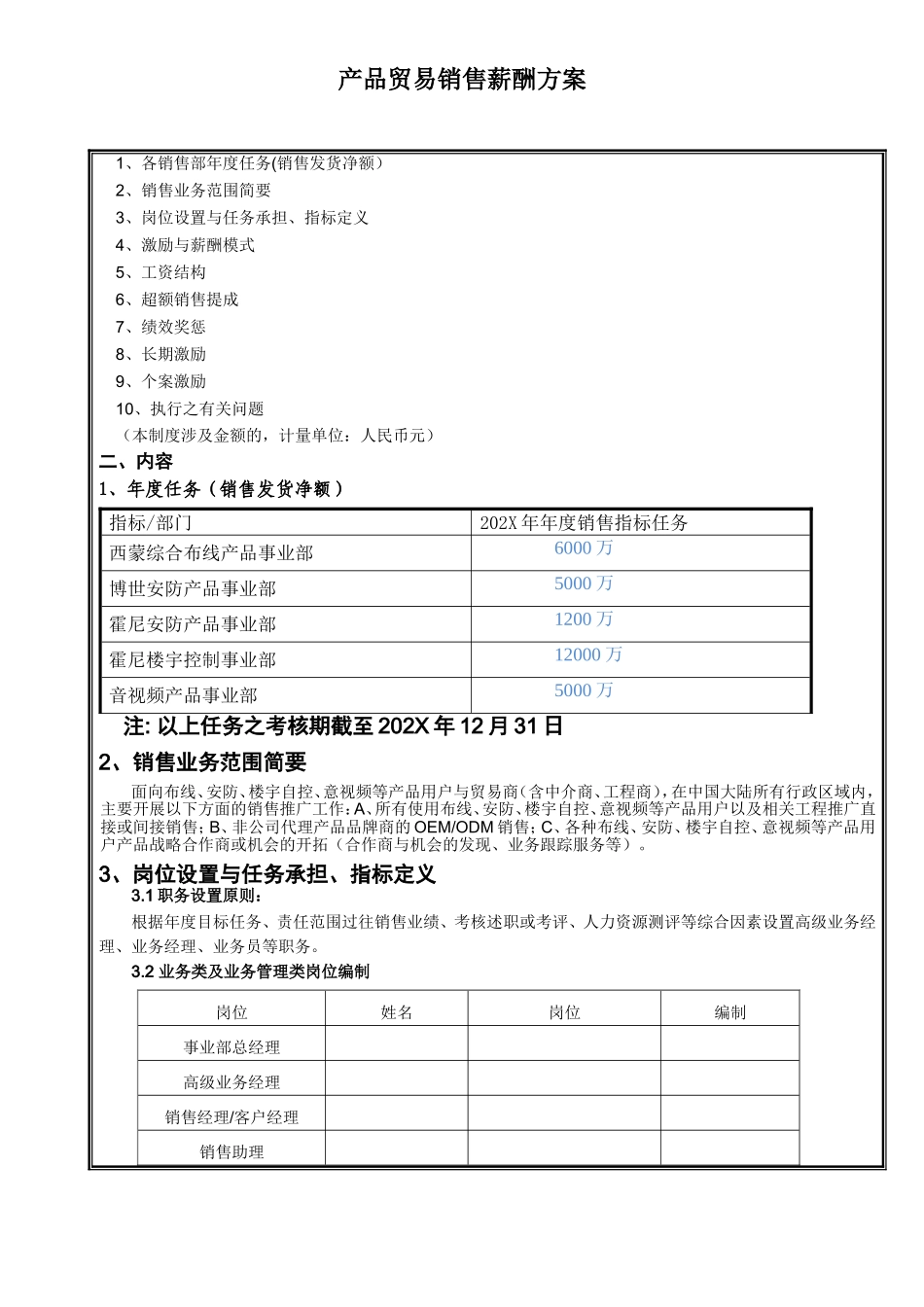00-【管理制度】-24 -贸易公司销售薪酬方案.doc_第2页