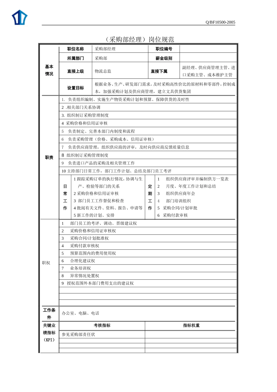 【精品】某公司采购部岗位职责.doc_第2页