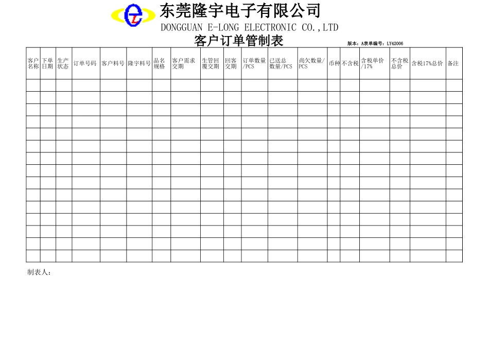 LY42006---客户订单管制表.xls_第1页