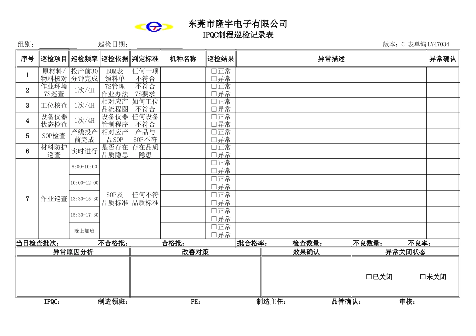 LY47034---IPQC制程巡检记录表.xls_第1页