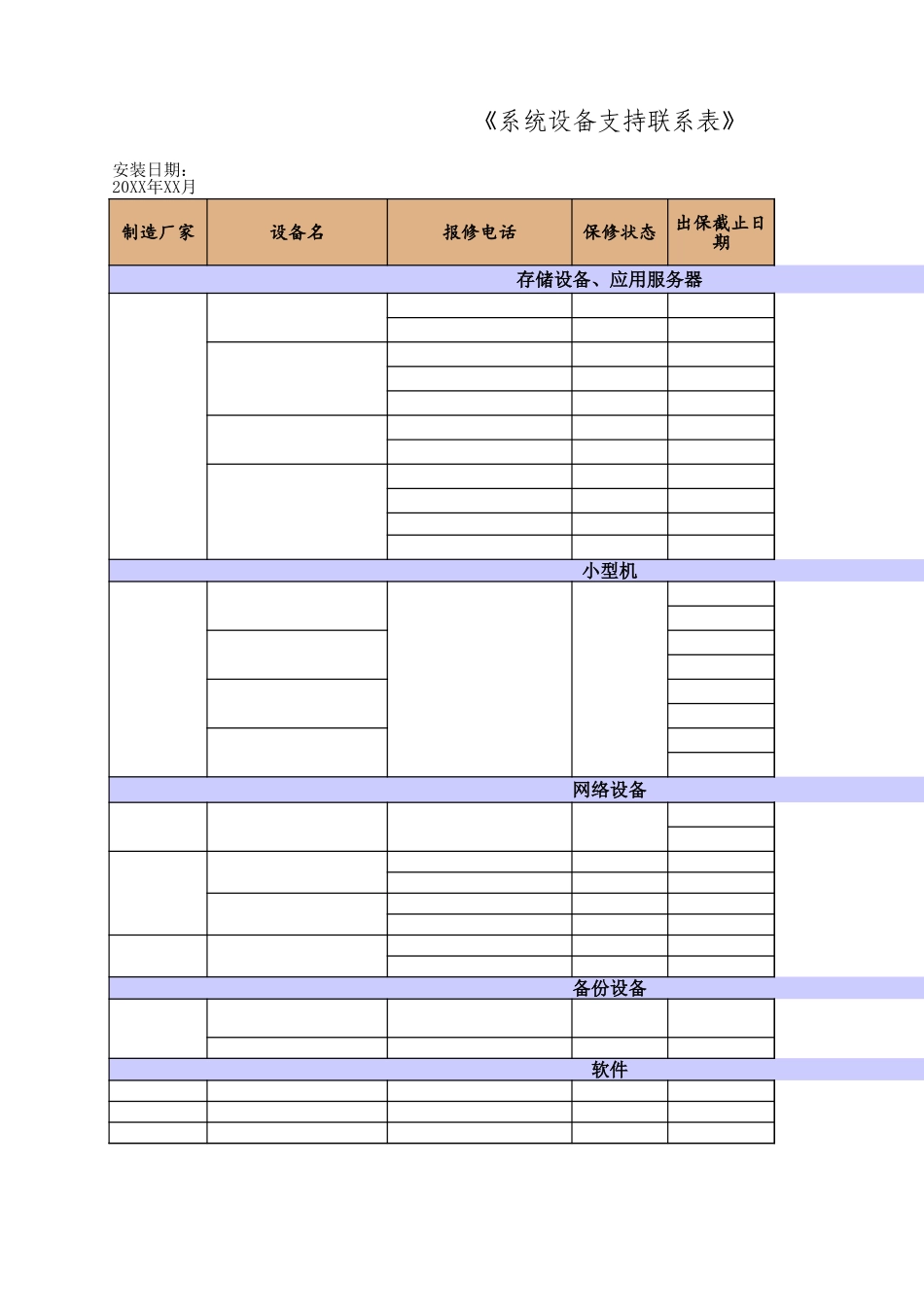 横琴大数据平台系统设备支持联系表-V1.0.xls_第1页