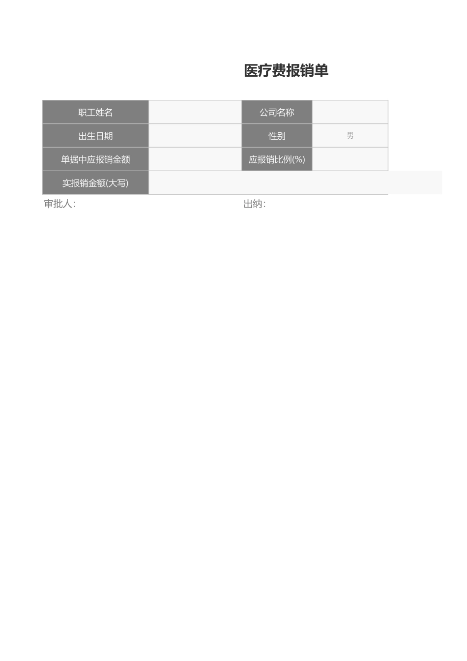 宏酷财税-参考工具：医疗费用报销单.xls_第1页
