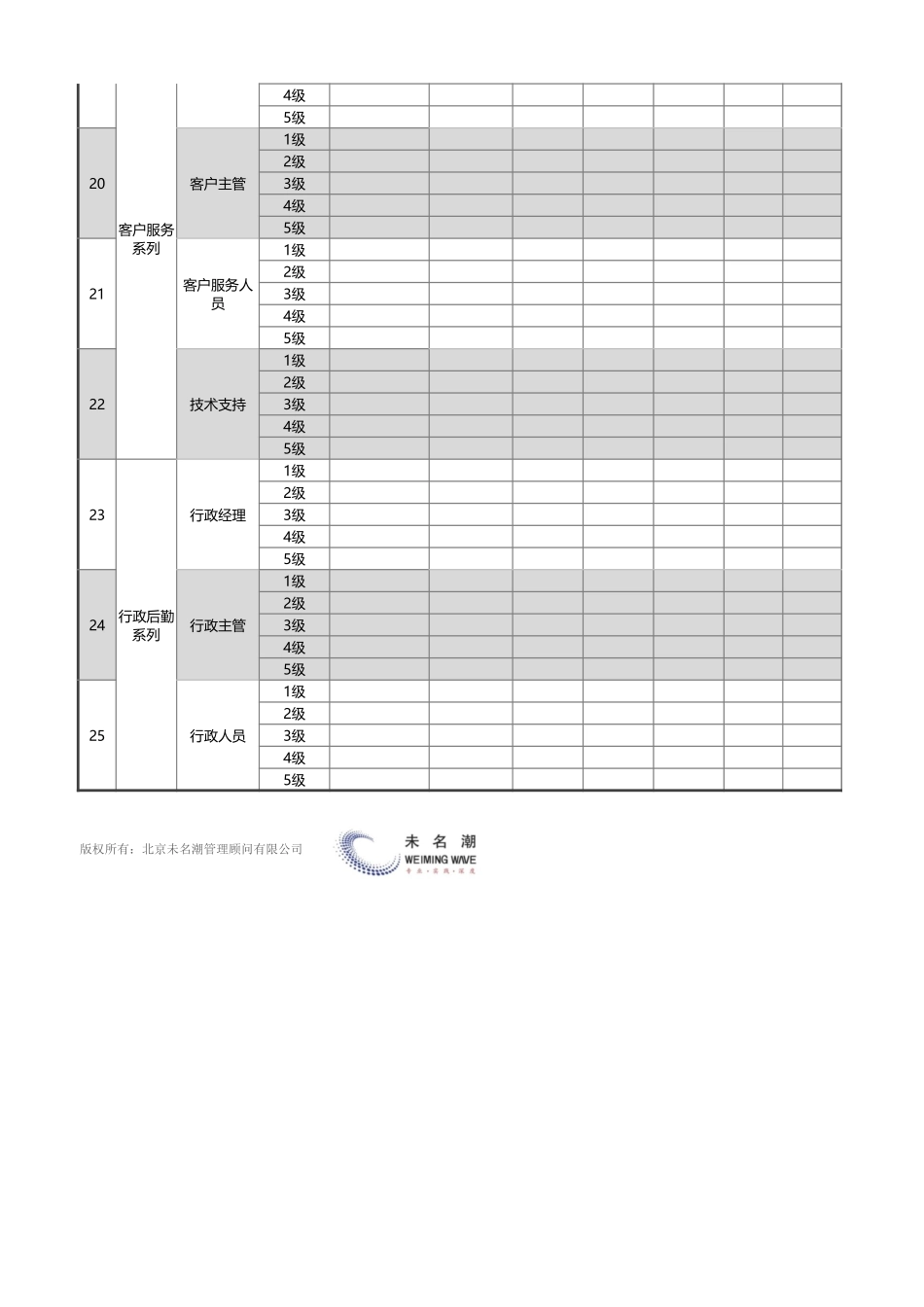 各职系各岗位薪酬等级设置模板（岗位为准职系完整） (2).xlsx_第3页