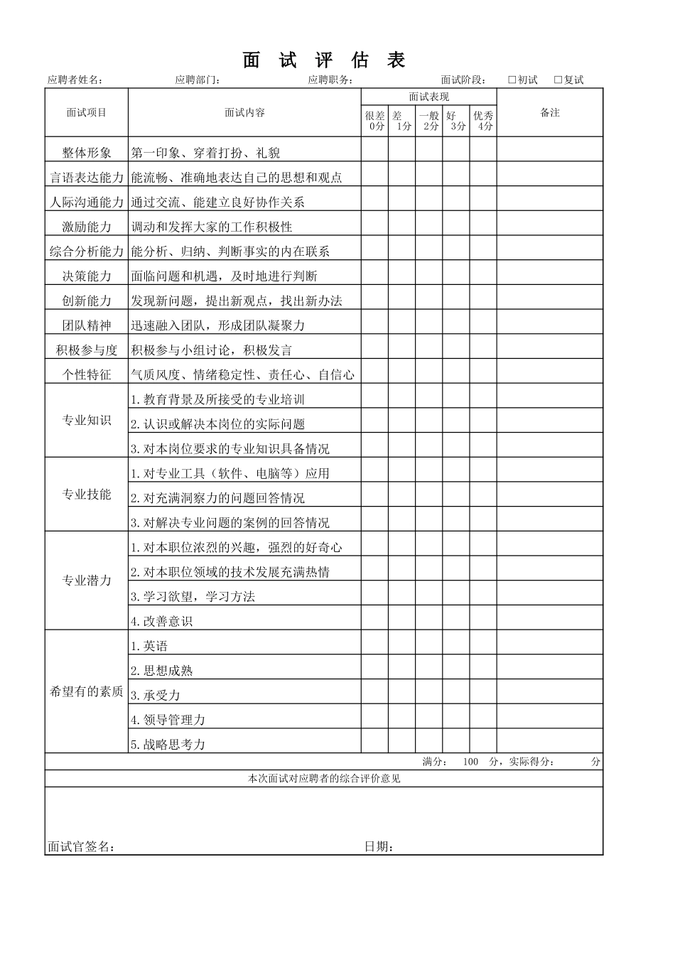 管理层面试评估表 (2).xls_第1页