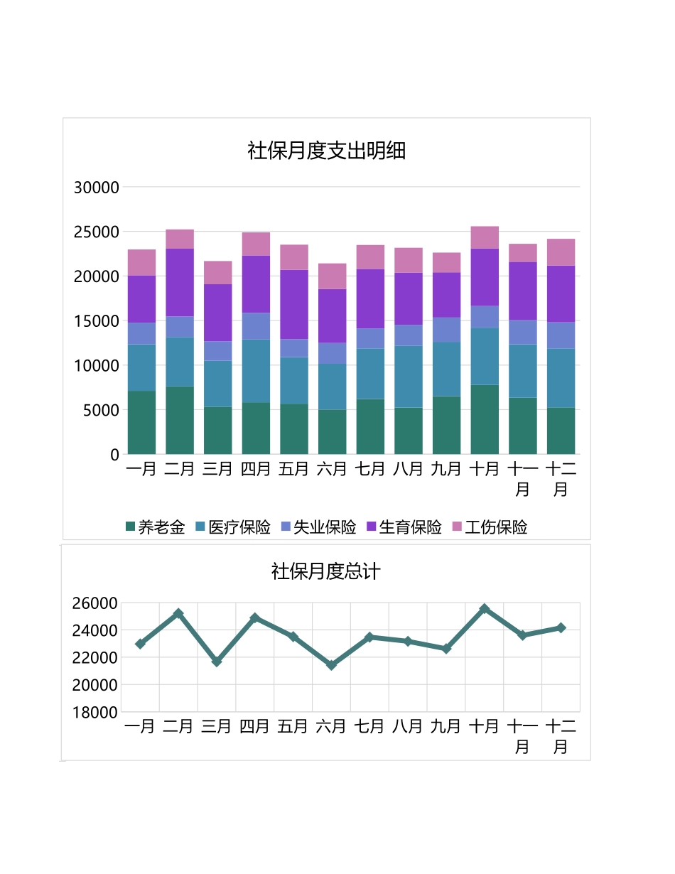 公司年度社保支出结算图表模板.xlsx_第2页