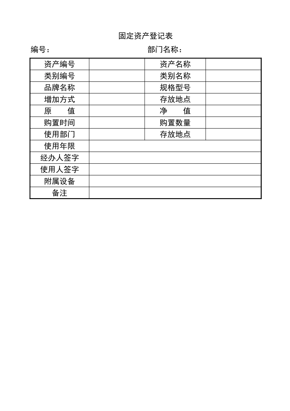 宏酷财税 管理报表18-固定资产登记表.xlsx_第1页