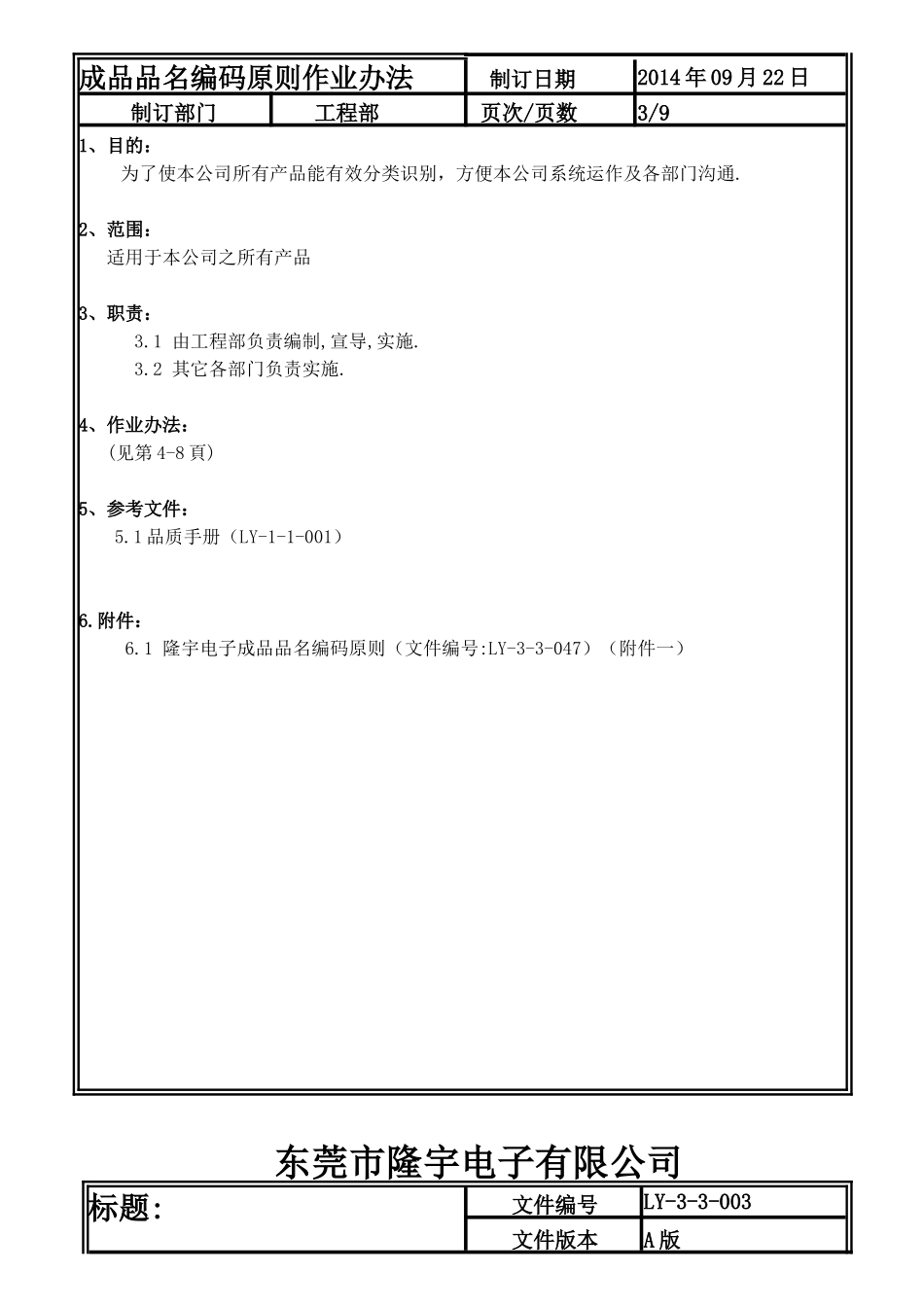 成品品名编码原则作业办法LY-3-3-003-A.doc_第3页