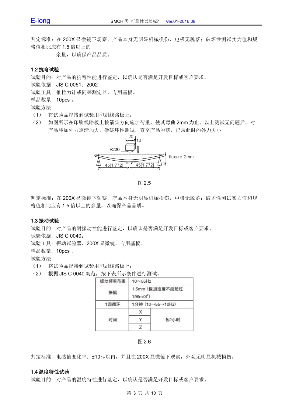 隆宇SMCH类功率电感可靠性试验标准.docx_第3页