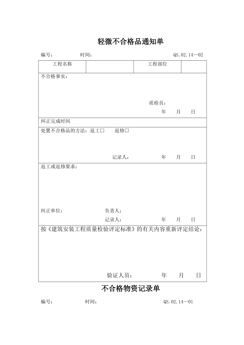 14-2不合格品控制附表.DOC_第1页