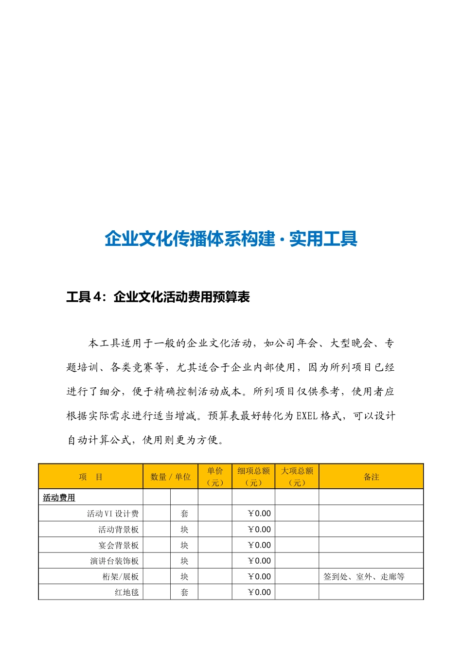 22-【传播体系构建】-企业文化活动费用预算表.docx_第3页