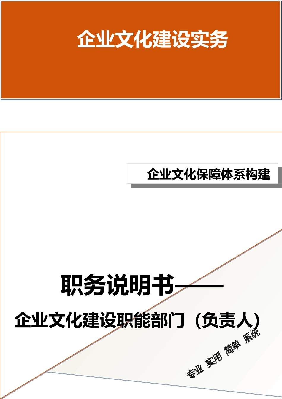 06-【保障体系构建】-职务说明书——企业文化建设职能部门（负责人）.doc_第1页
