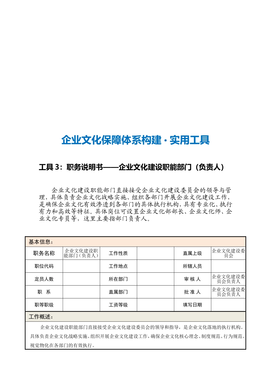 06-【保障体系构建】-职务说明书——企业文化建设职能部门（负责人）.doc_第3页