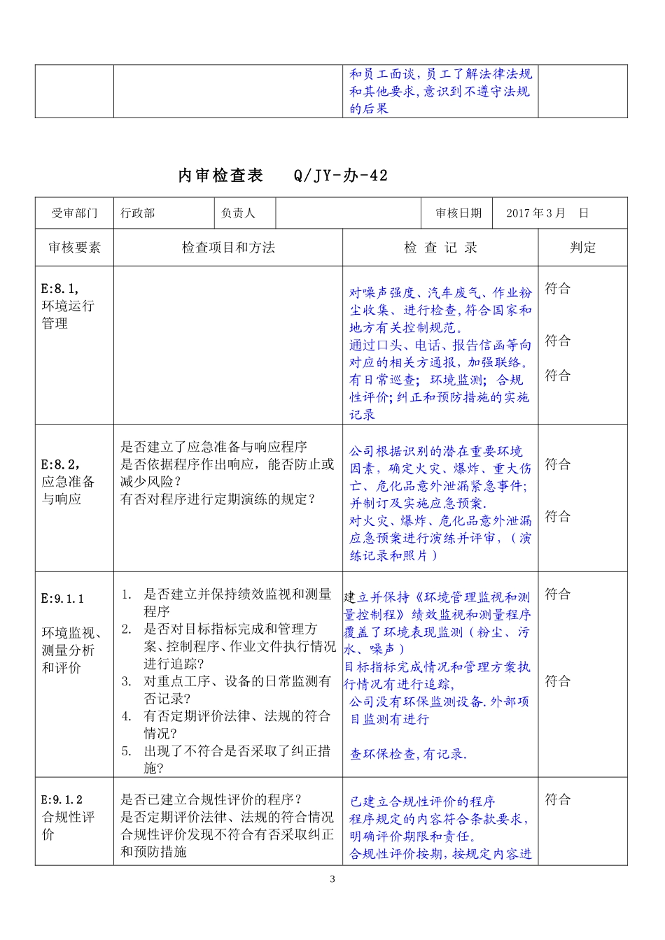 03行政部内审检查表2016 (2).doc_第3页