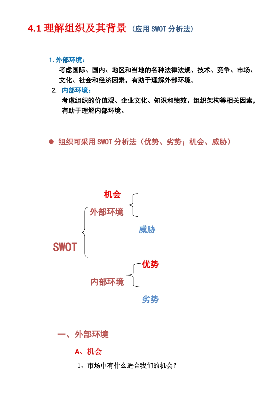 8 理解组织及其背景(SWOT分析法).doc_第1页