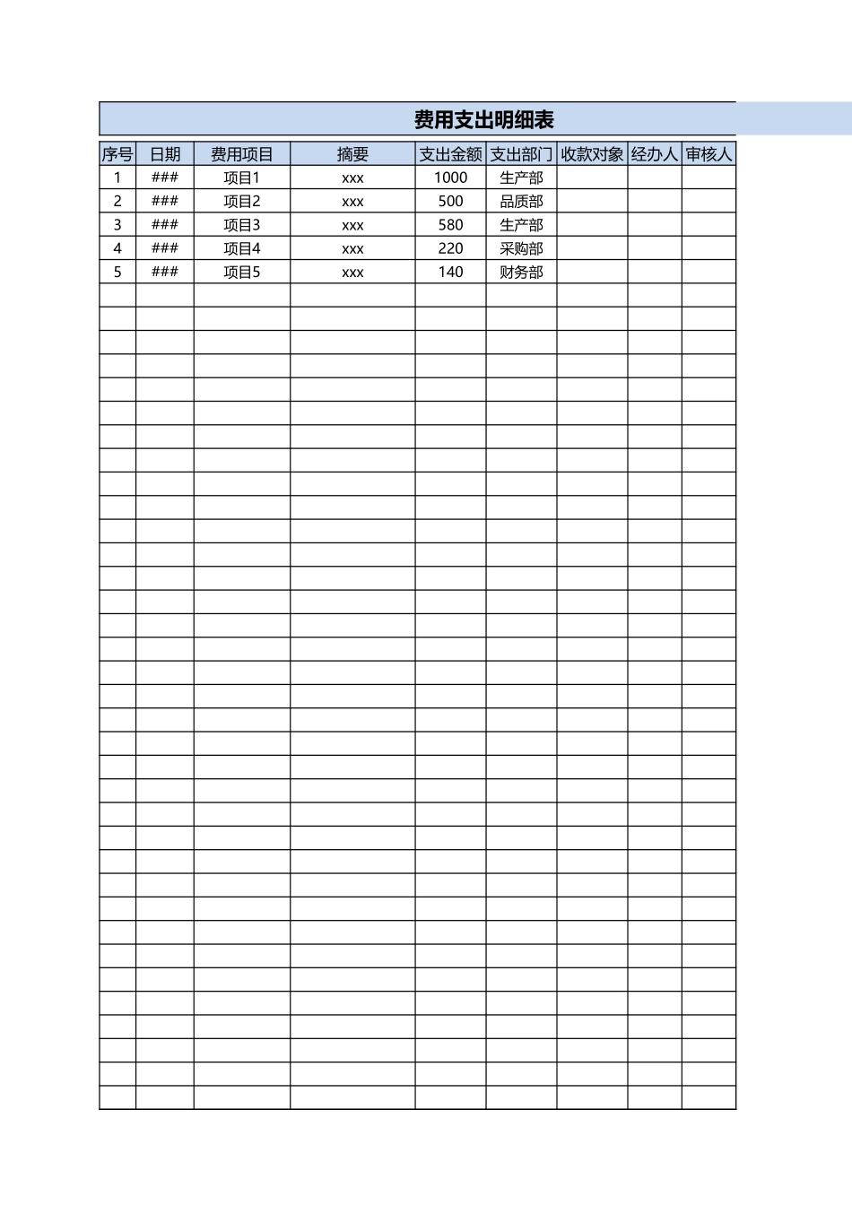 11费用支出明细表-自动统计.xlsx_第1页