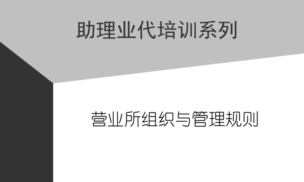 04助代-营业所组织与管理规则 (3).PPT