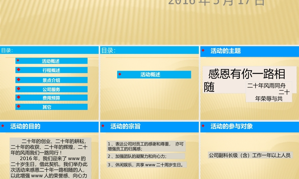 2016年度公司旅游活动策划方案 (2).pptx