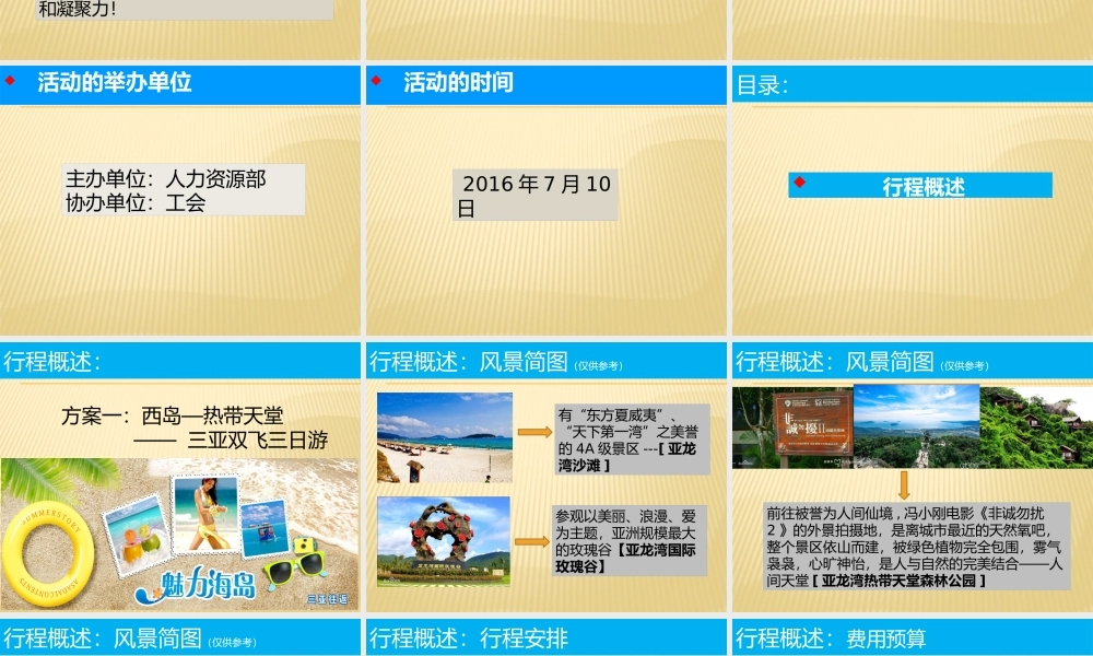 2016年度公司旅游活动策划方案 (2).pptx