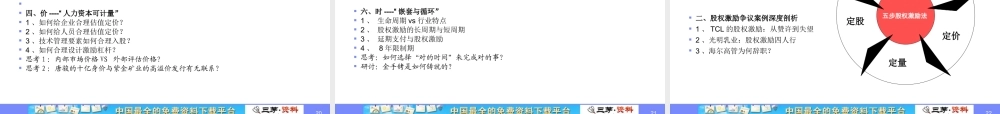 高管核心人才股权激励实务五步股权激励法课程介绍 (2).ppt